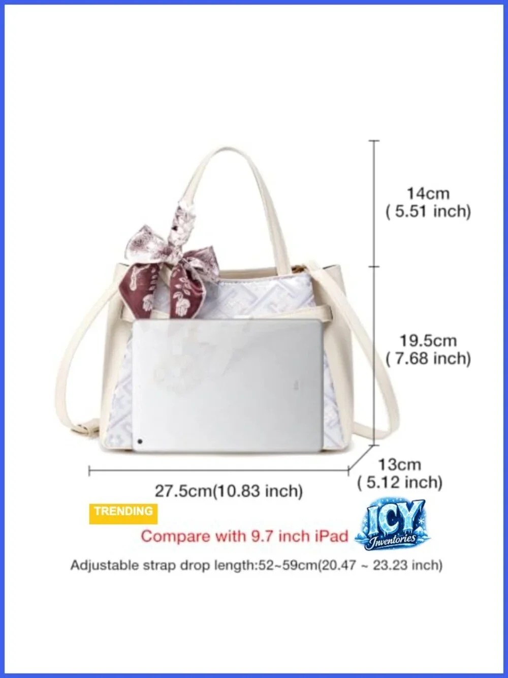 Vintage Leather Satchel Handbag with Embroidery Zipper Closure Tote Top-handle